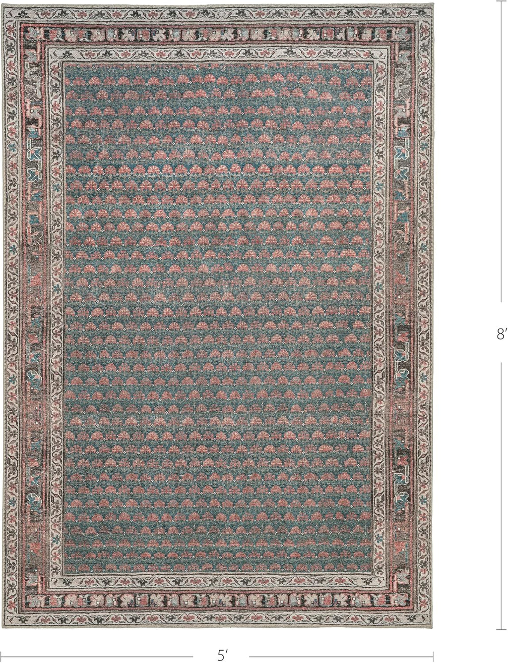 Knot Again Vintage Inspired Area Rug, 5’ x 8’