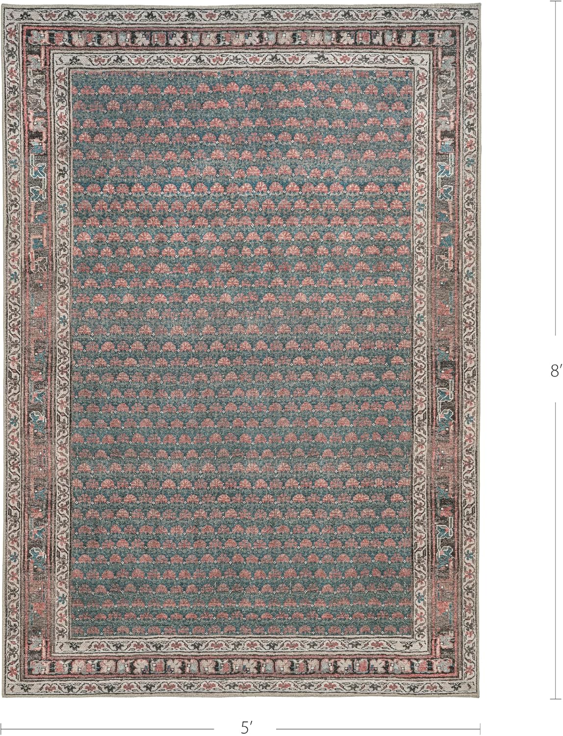 Knot Again Vintage Inspired Area Rug, 5’ x 8’