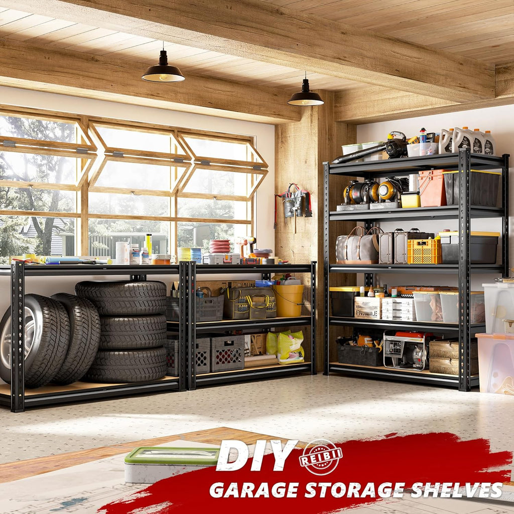 REIBII 2400 Lbs Garage Shelving for Pantry, Adjustable Storage Shelves