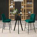 Round Bar Table, 37.4" High Pub Table, 31" Small Cocktail Table with Metal Base & Glass Top, for Small Spaces, Bistro Pub, Cafe(Black)