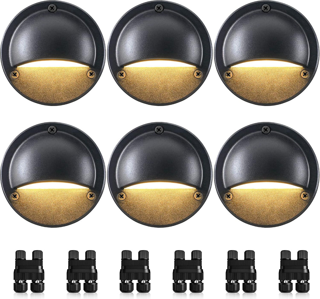 sunvie 4" low voltage deck lights 5w black shown in use