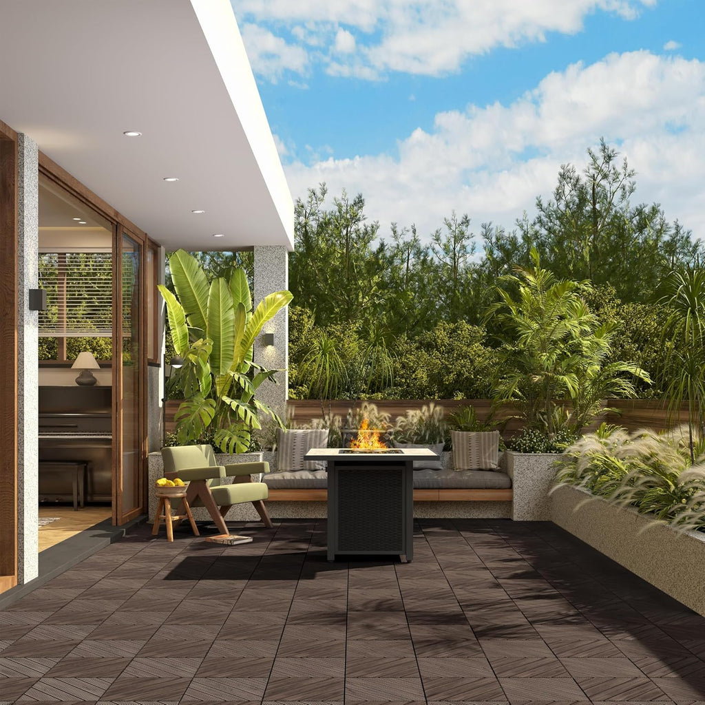Yaheetech 27PCS Interlocking Deck Tiles Outdoor Patio Flooring,Black