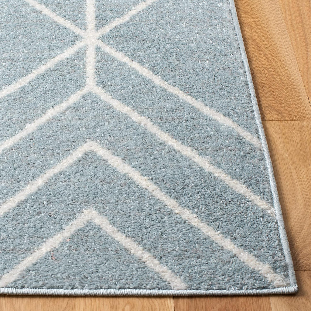 SAFAVIEH Adirondack Collection Area Rug - 5'1" x 7'6", Blue & Ivory, Modern Geometric Design, Non-Shedding & Easy Care, Ideal for High Traffic Areas in Living Room, Bedroom (ADR241M)