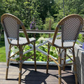 PURPLE LEAF Bar Stools French Bistro Rattan 30" Set of 4 Kitchen, Grey