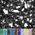 Skyflame 15LB Onyx Black Fire Glass, 1/2 Inch Reflective Fireplace Glass