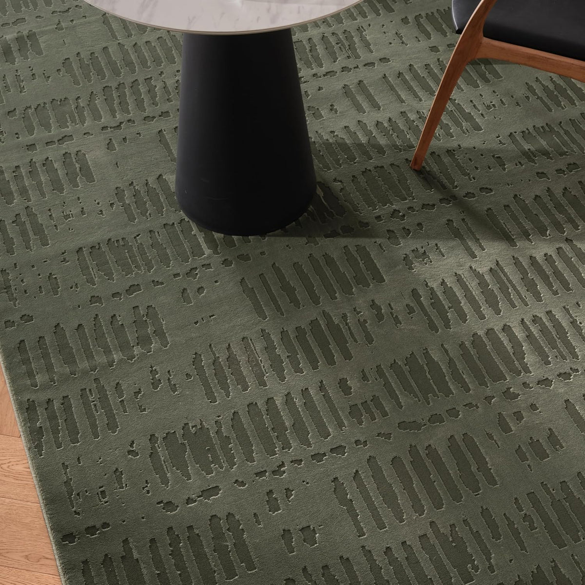 Revival Rugs Shell 9'x12' Area Rugs - Washable, Medium Pile, Green