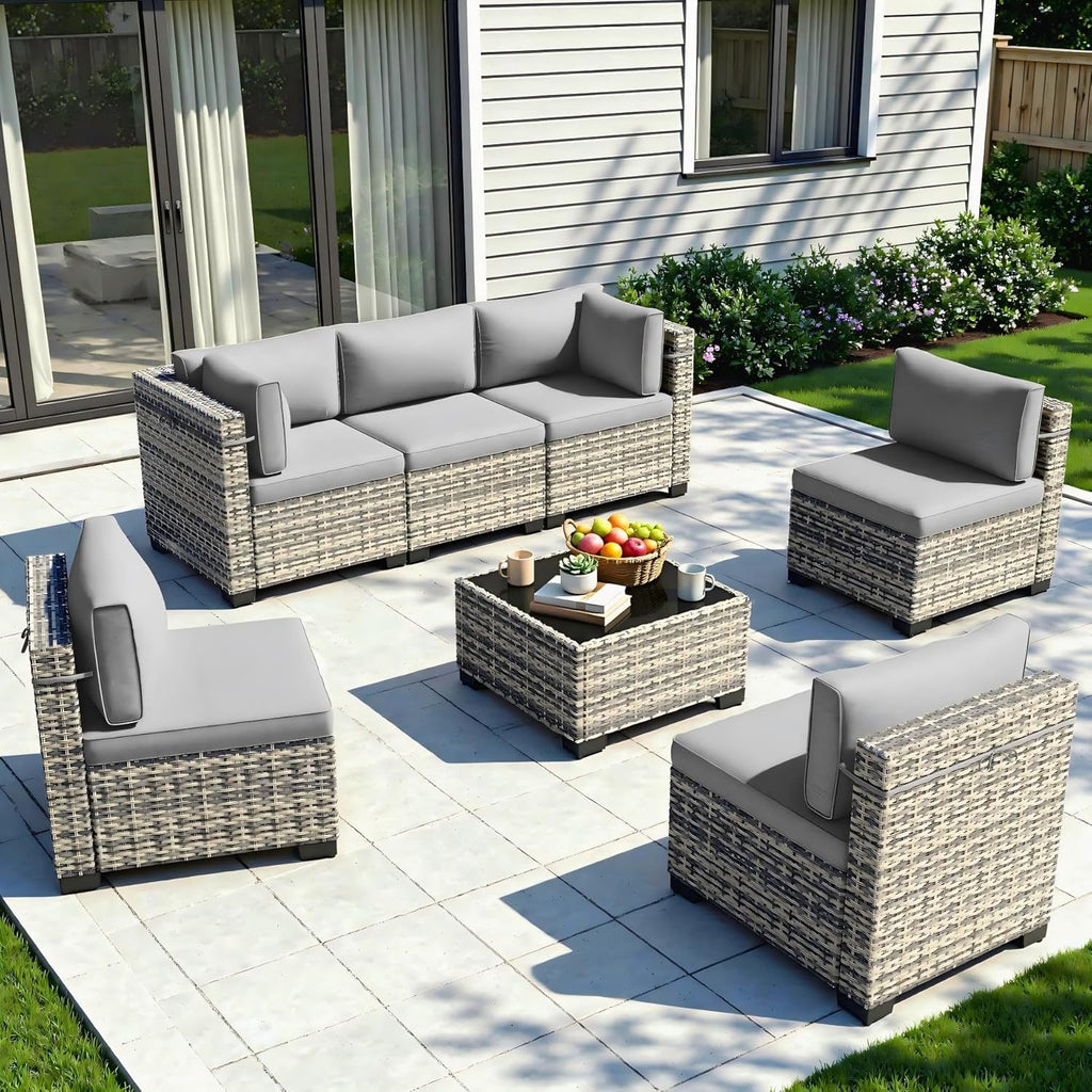 Outdoor PE Wicker Rattan Modular Patio Sectional Sofa Set