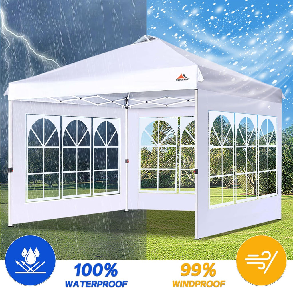 SCOCANOPY Church Window Sidewall for 12x12 Canopy Frame, 3 Pack Sunwalls Only,(Dark Gray)