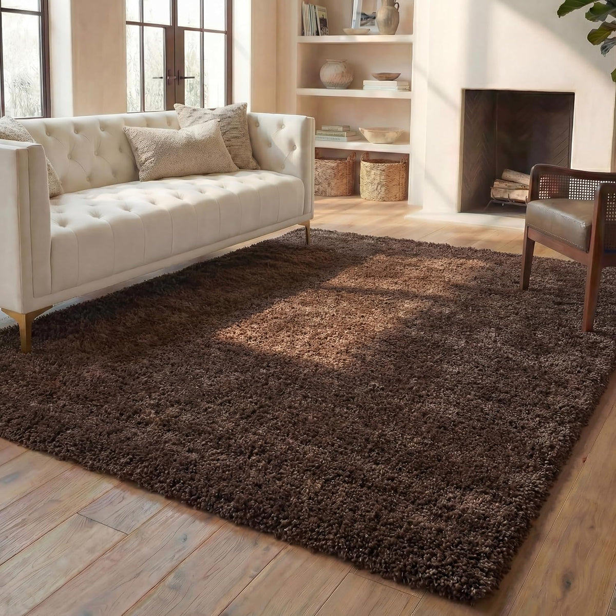 SAFAVIEH Area Rug 11x15 - California Shag Collection - Large - Brown, Non-Shedding & Easy to Clean, Ultra Plush Thick Pile, Ideal for Living Room, Bedroom, Dining Space (SG151-2727)