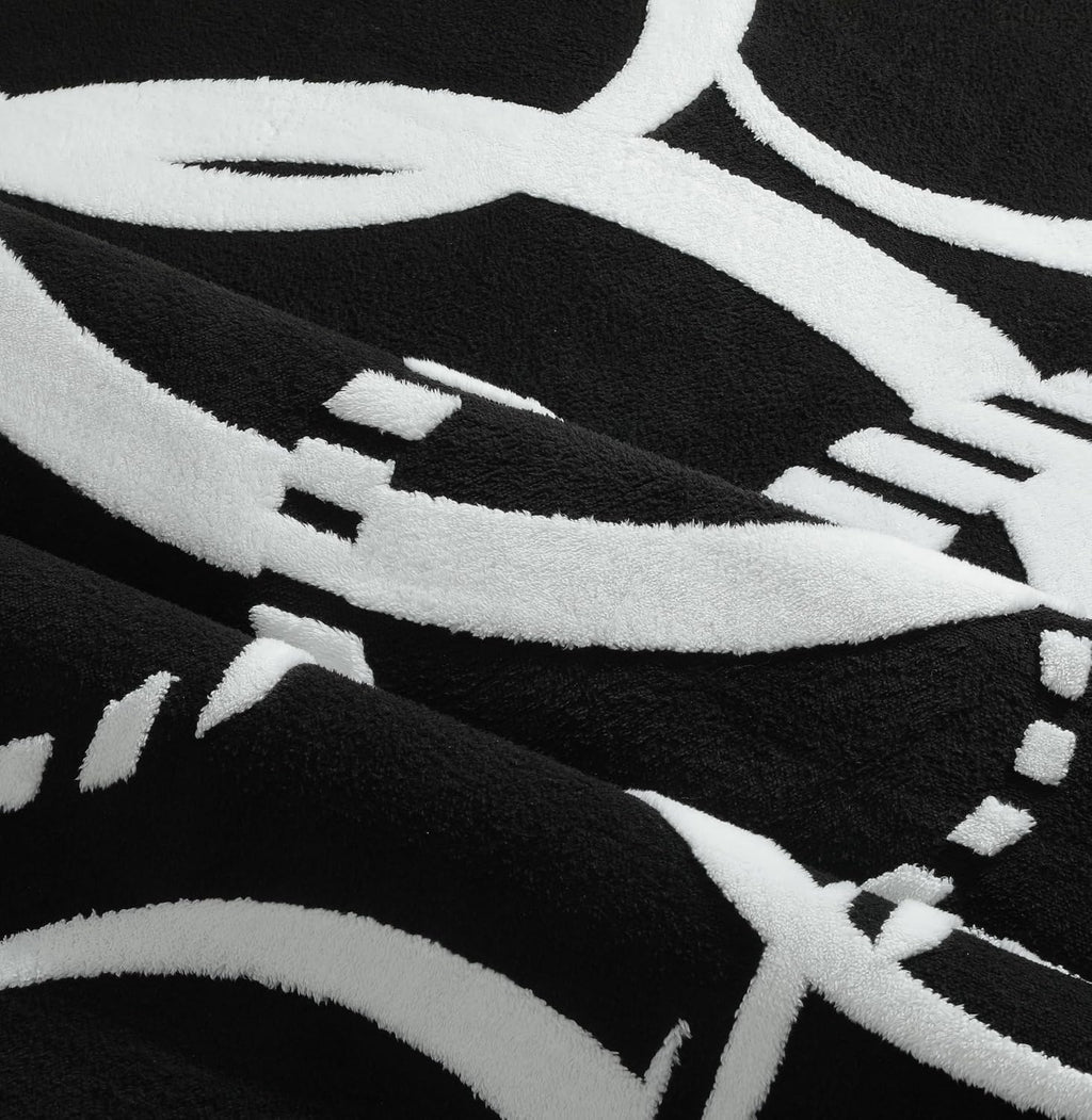 YIHOUSE Black and White Rug Washable 5x7 Area Rugs for Living Room