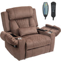 FUNECORP Big Man Power Lay Flat Lift Recliner Chair,Brown