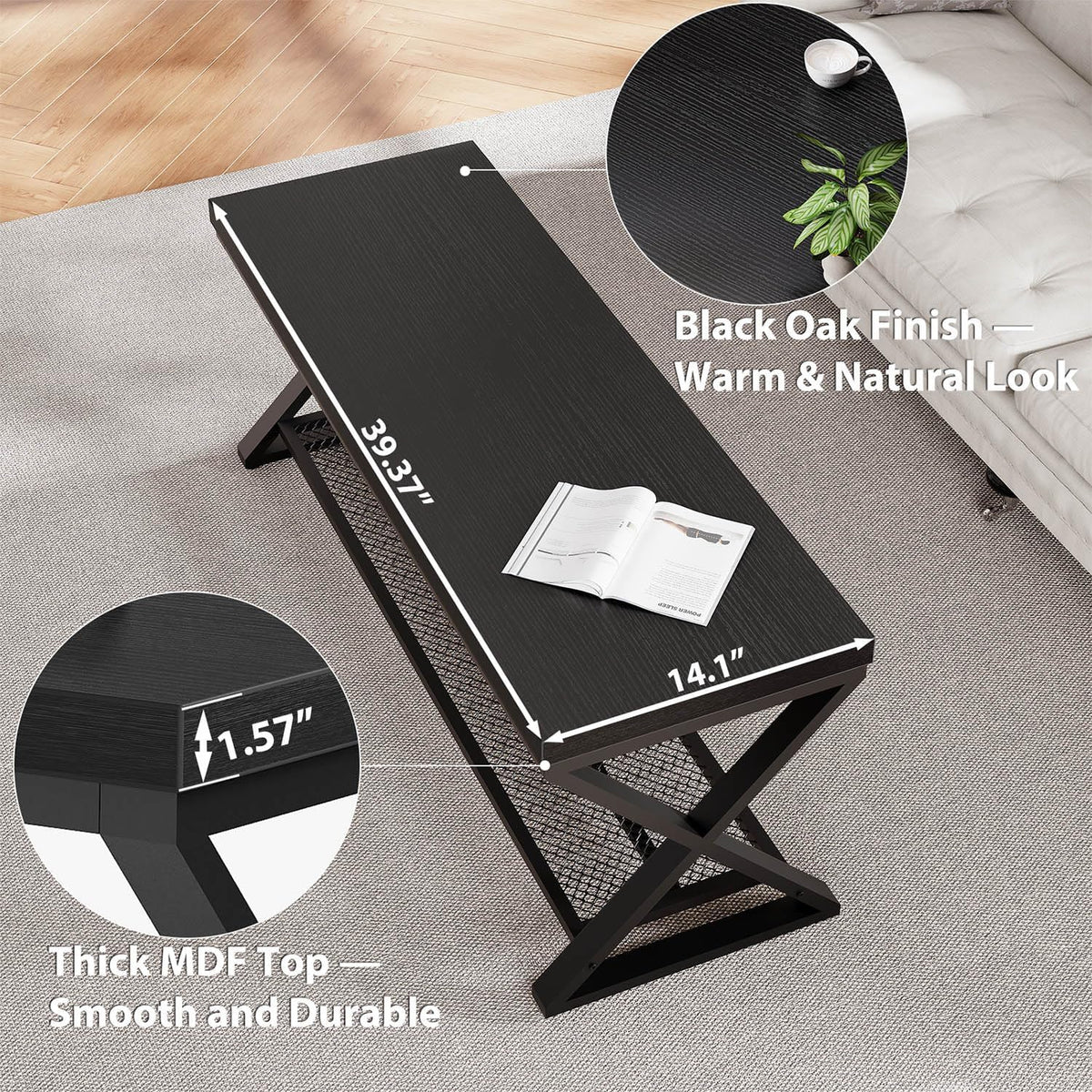 LVB Black Entryway Bench with Storage, Indoor Shoe Bench with Seating 39 in