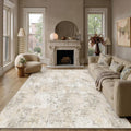PureCozy 8x10 Area Rug Beige Abstract Modern