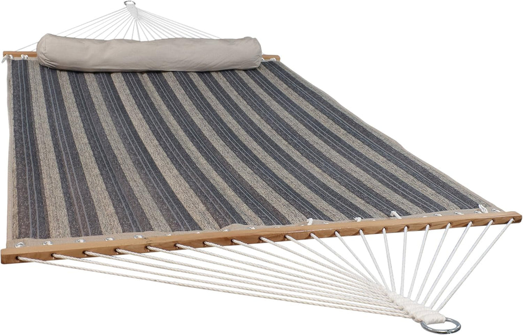 Sunnydaze Quilted Double Hammock for Outside with Pillow, Mountainside