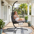 RADIATA Outdoor Hanging Egg Chair with Stand, Foldable Egg Swing Chair