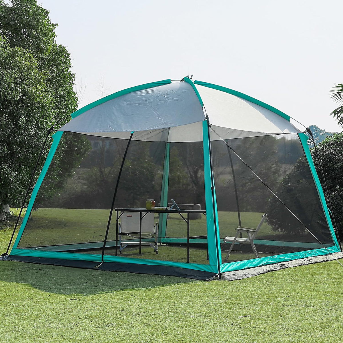 GREGIN Screen House Room 11 x 11 ft Mesh Net Tent Portable Canopy Gazebo