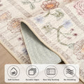 6x9 Area Rugs for Living Room Bedroom Floral Large Rug with Rubber Backing