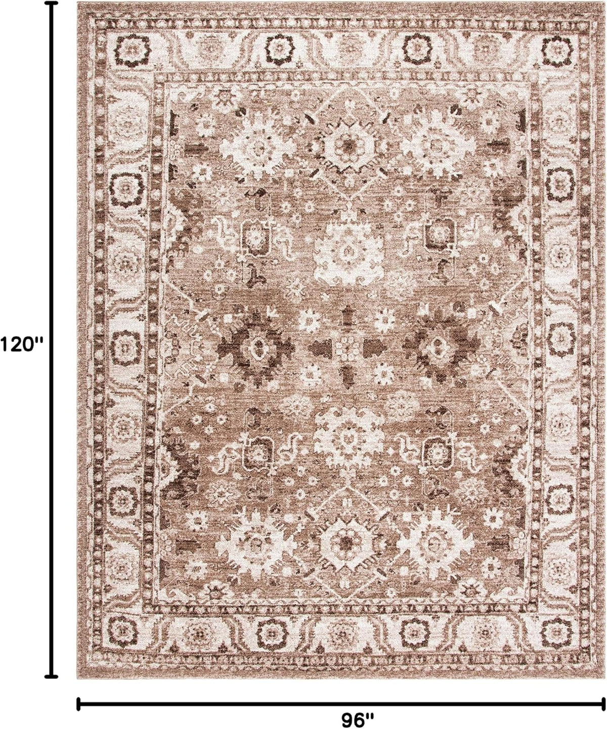SAFAVIEH Area Rug 8x10 - Vintage Hamadan Collection - Large - Taupe, Traditional Persian Design, Non-Shedding & Easy to Clean, Ideal for Living Room, Bedroom, Dining Space (VTH214T)