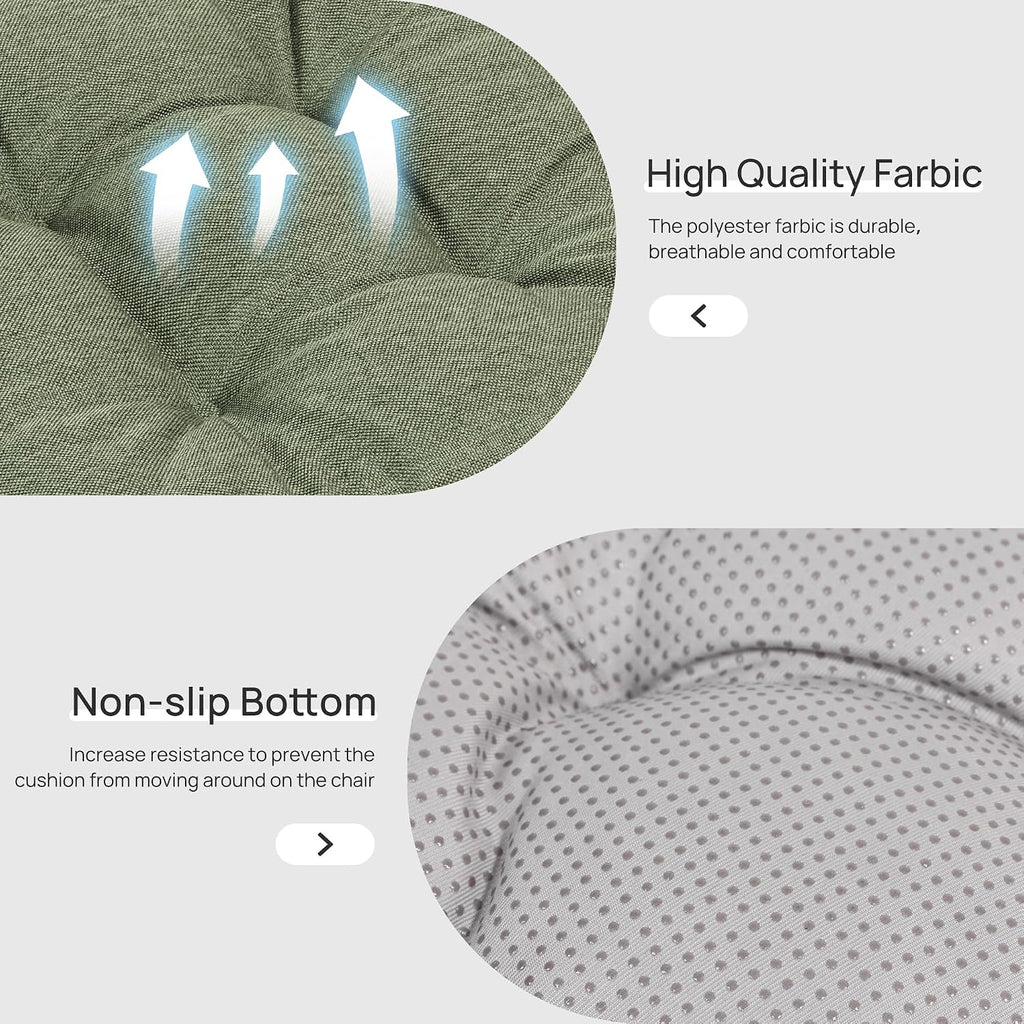 Love's cabin Memory Foam Chair Cushions Set of 4, 15.5 Inch, Green