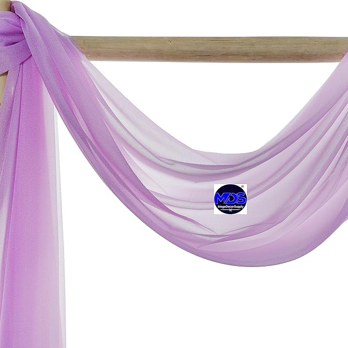 MDS Halloween Chiffon Draping Fabric - 2 Panel, 30" Wide x 30ft Long - Sheer Spooky Arbor & Canopy Drapery for Haunted House Backdrops, Party Ceilings, DIY Costumes & Themed Events - Orchid (Pack of 2)