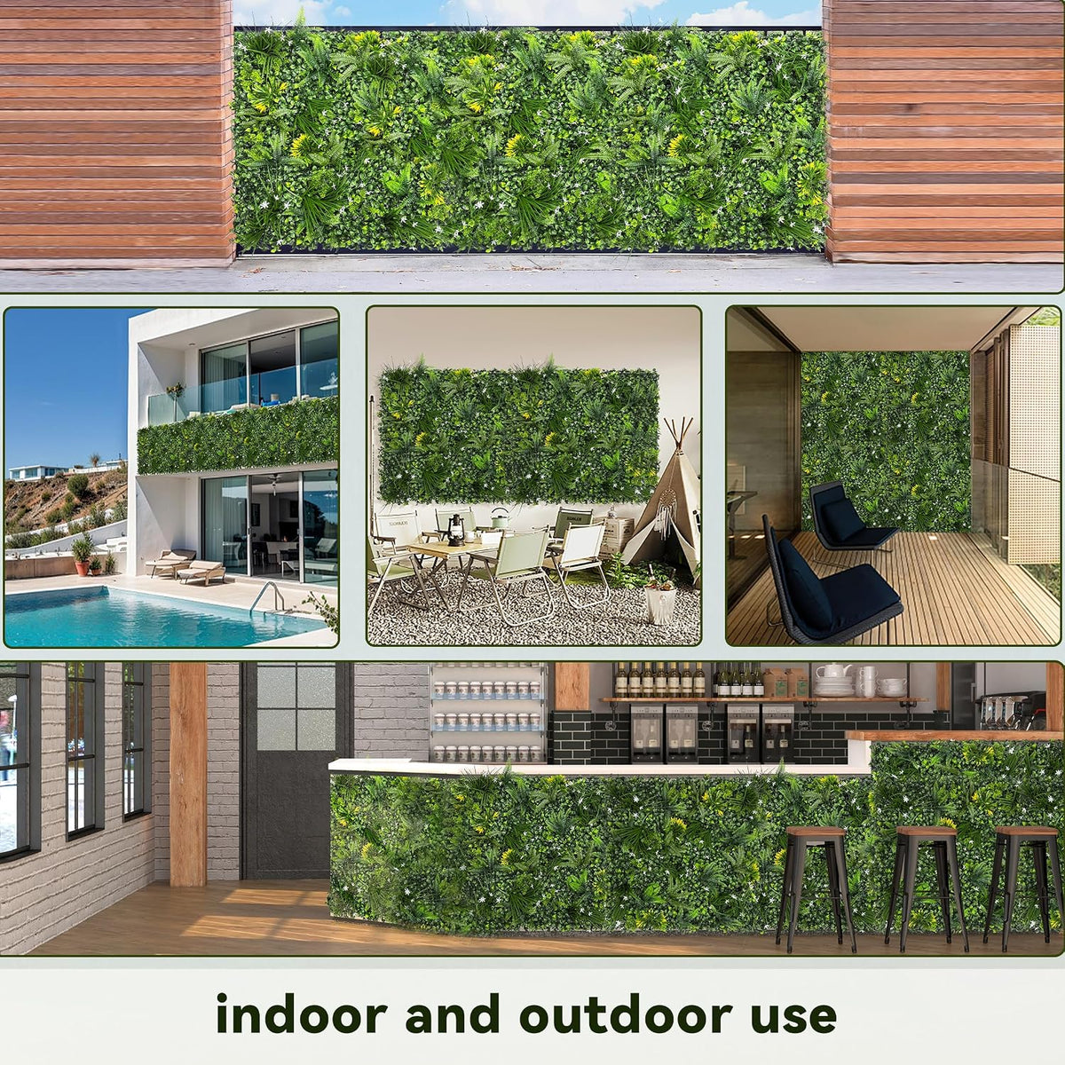 Artificial Grass Wall Boxwood Panels: 20"x20"(8P) UV Resistant