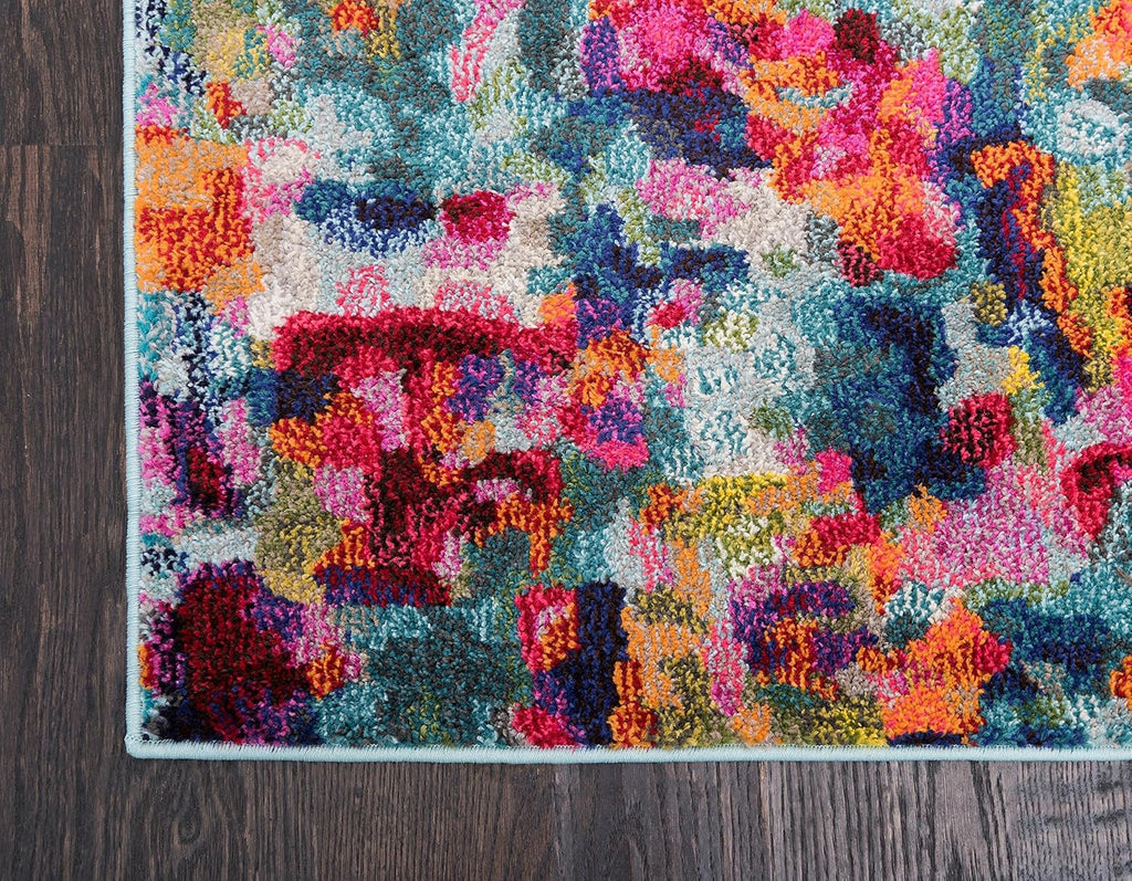Unique Loom Chromatic Collection Area Rug - Champagne (8' x 10' Rectangle, Multi/ Blue)