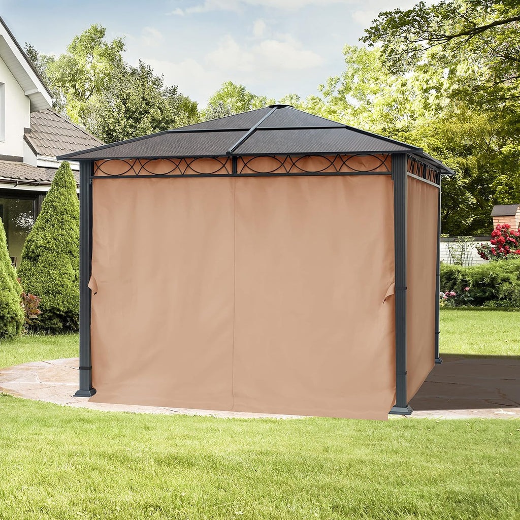 TOOLPORT 10x10 ft Hardtop Gazebo, Polycarbonate Roof