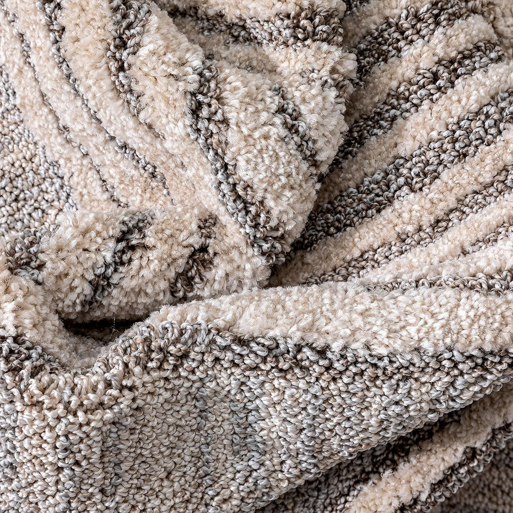 Well Woven Harlow Collection Briar Beige - Modern Tribal Minimalist Geometric 3x10 Runner Rug - Ideal for Hallway & Bedroom - Durable, Stain Resistant & Easy to Clean