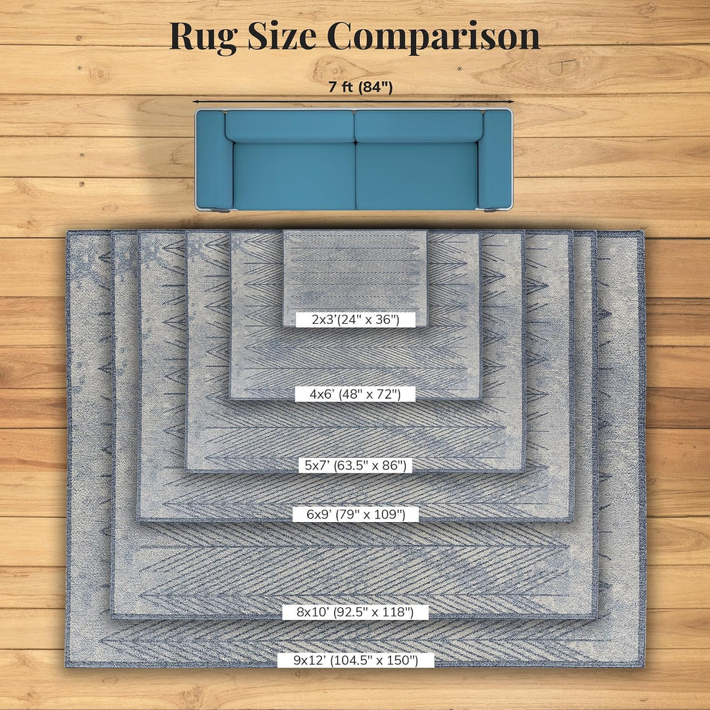LUXE WEAVERS Blue 6x9 Geometric Area Rug