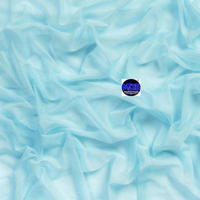 MDS Halloween Chiffon Draping Fabric - 2 Panel, 30" Wide x 20ft Long - Sheer Spooky Arbor & Canopy Drapery for Haunted House Backdrops, Party Ceilings, DIY Costumes & Themed Events - Teal (Pack of 2)