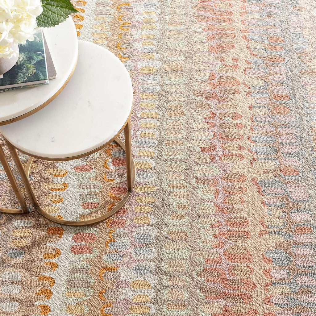 Dash & Albert Paint Chip Stone Geometric Hand Micro Hooked Wool Rug, 6'x9'