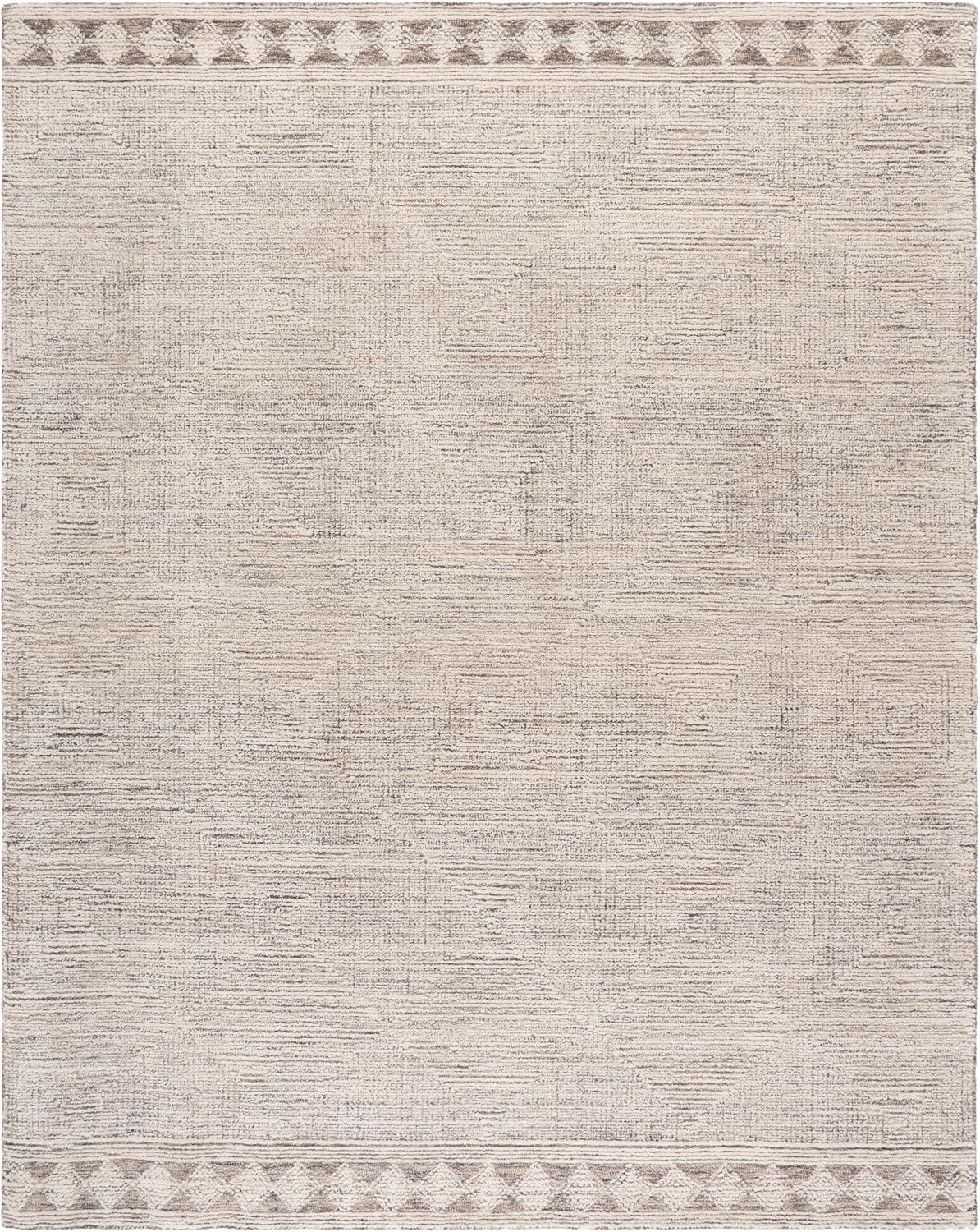 SAFAVIEH Abstract Collection X-Large Area Rug - 11' x 15', Ivory & Grey, Handmade Wool, Ideal for High Traffic Areas in Living Room, Bedroom (ABT349F)