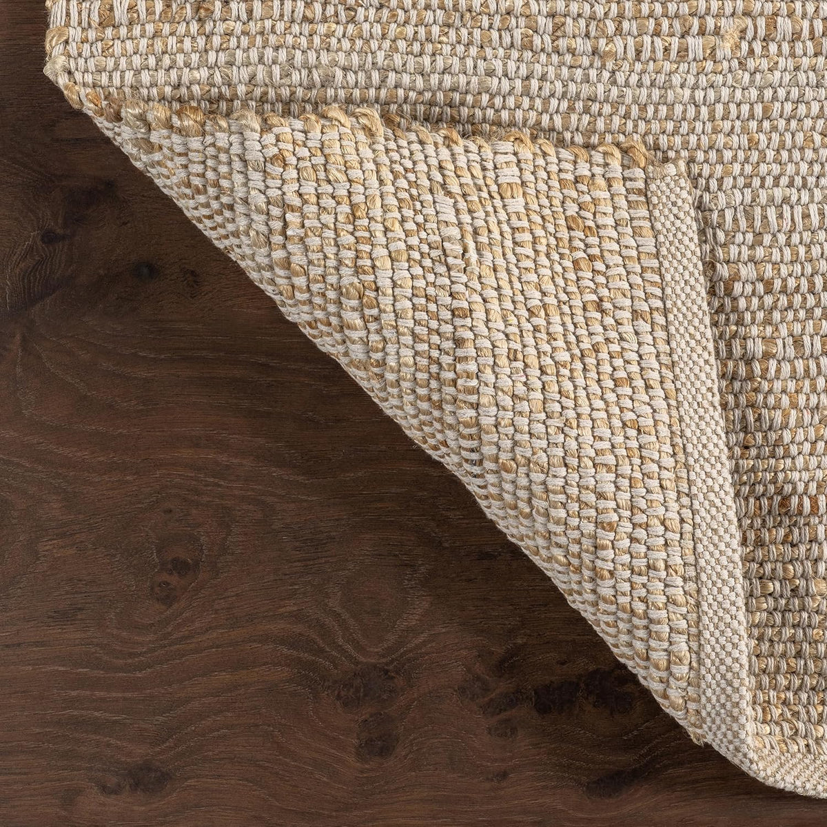 nuLOOM Elfriede Natural Solid Flatweave Area Rug, 3' x 4'