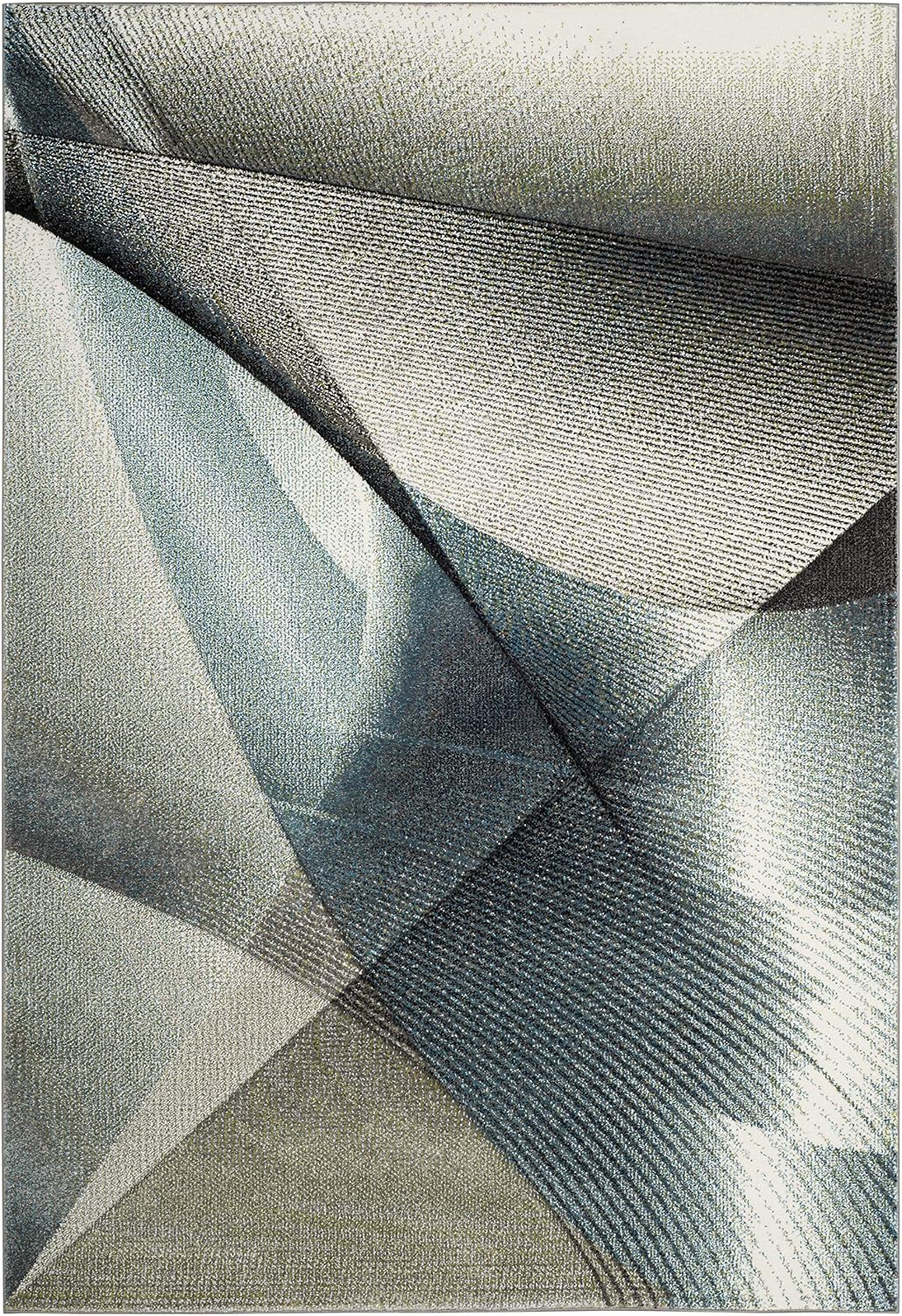 SAFAVIEH Hollywood Collection Area Rug - 6'7" x 9', Grey & Teal, Mid-Century Modern Design, Non-Shedding & Easy Care, Ideal for High Traffic Areas in Living Room, Bedroom (HLW715D)