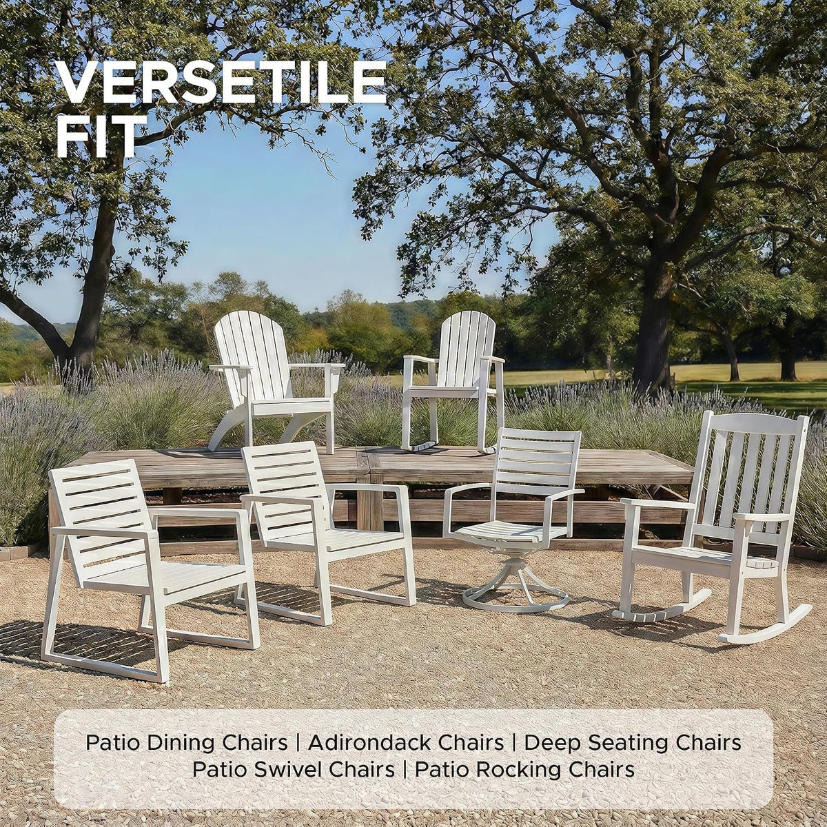 Outdoor Chair Cushions, Water-Resistant & Fade-Resistant, Patio Furniture Seat Replacement Chair Pads with Ties Zipper, Removable Cover, Non-Slip Bottom, Set of 4, 18.5 x 16 Inch, Natural