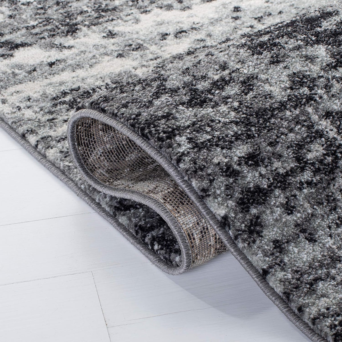 SAFAVIEH Evoke Collection Runner Rug - 2'2" x 11', Ivory & Dark Grey, Modern Abstract Design, Non-Shedding & Easy Care, Ideal for High Traffic Areas in Living Room, Bedroom (EVK272G)