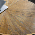 Wood Oval Coffee Table with Storage Shelf, 2-Tier, Rustic Nature