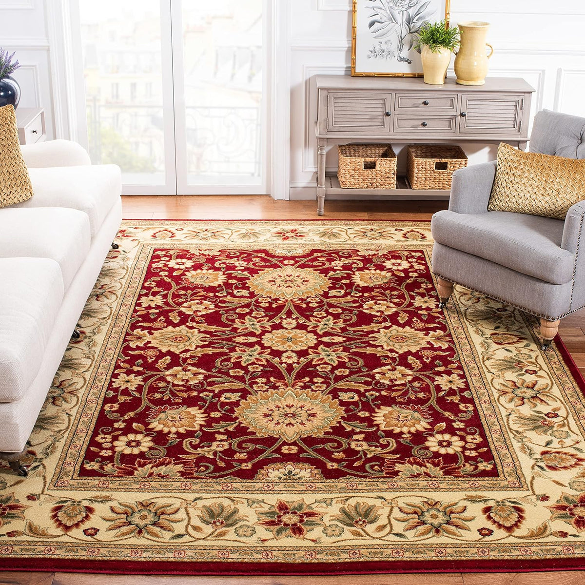 SAFAVIEH Lyndhurst Area Rug 12x18, X-Large Red & Ivory LNH212F