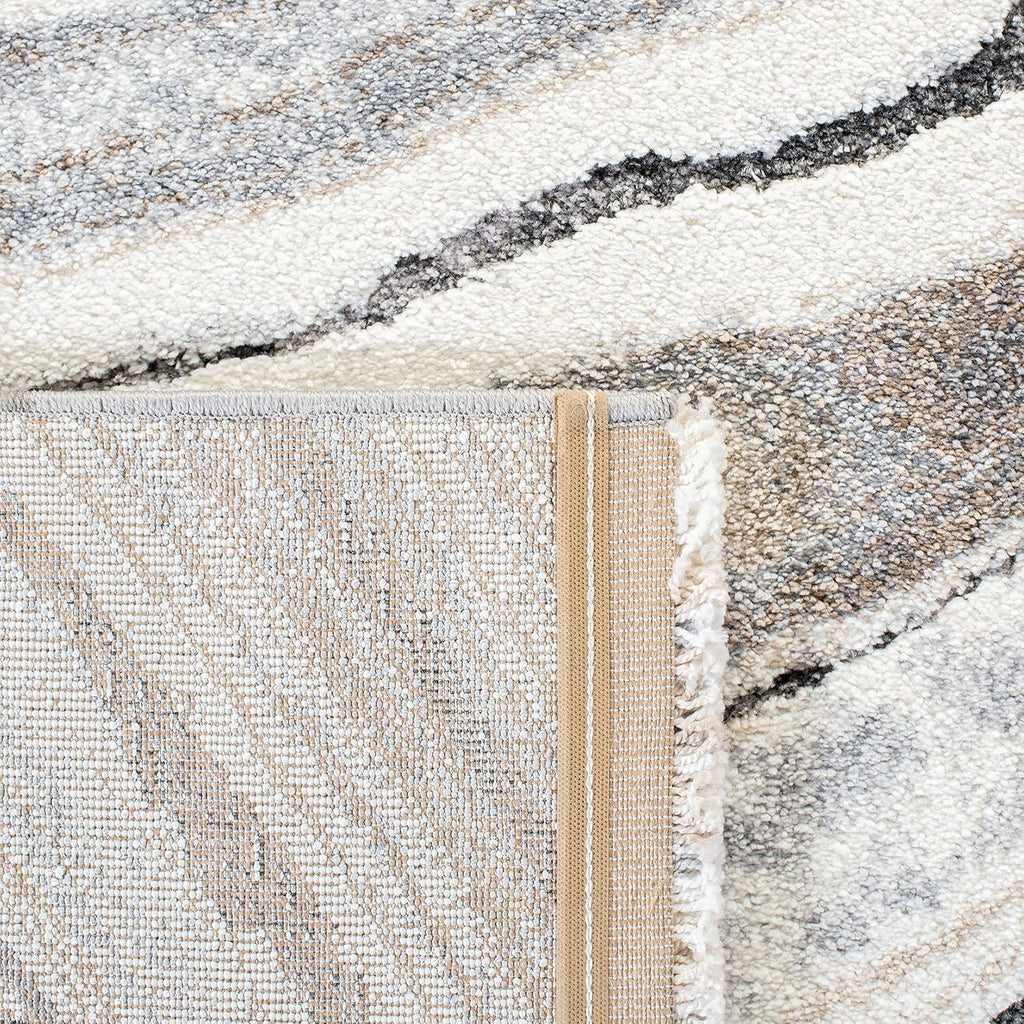 SAFAVIEH Cyrus Shag Collection Area Rug - 9' x 12', Ivory & Grey, Modern Abstract Design, Non-Shedding & Easy Care, 0.8-inch Thick Ideal for High Traffic Areas in Living Room, Bedroom (CYR124A)