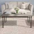 Lavish Home Coffee Table with Hairpin Legs, Gray, 41.25” x 19.5” x 17.75”