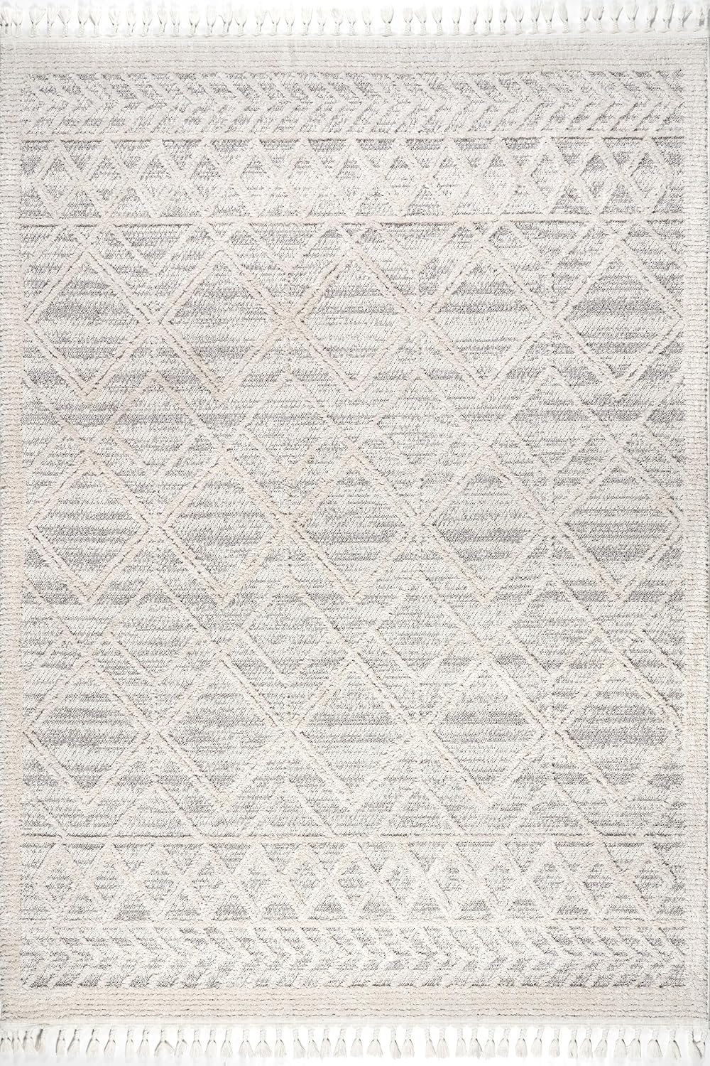 nuLOOM Ansley Light Grey Trellis Power Loomed Area Rug, 12' x 15'