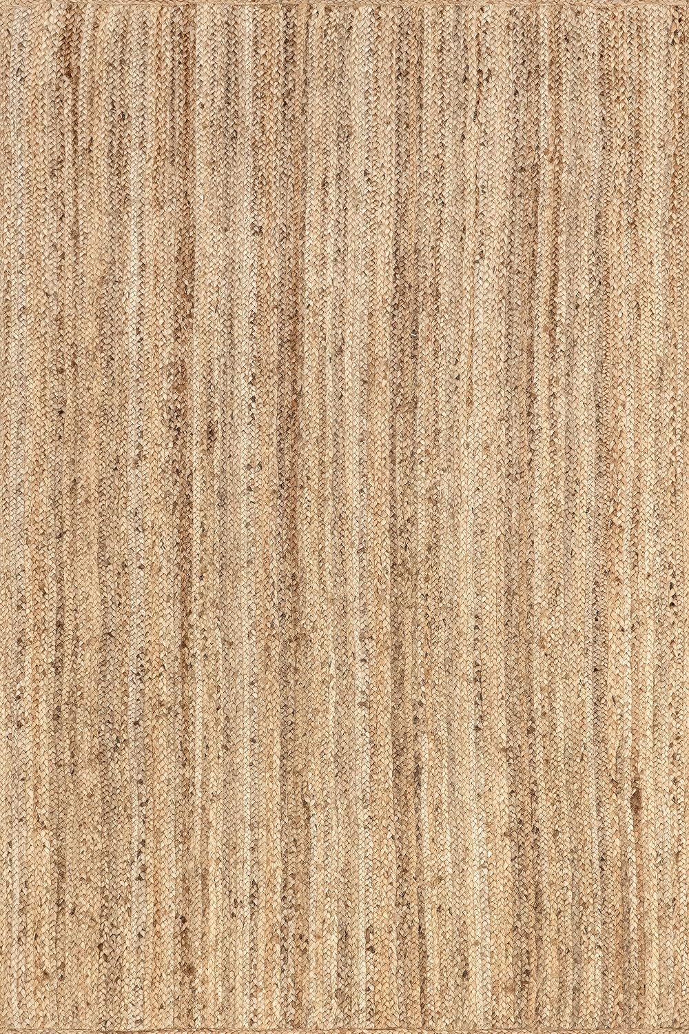 nuLOOM Rigo Natural Solid Flatweave Area Rug, Oval 9' x 12'