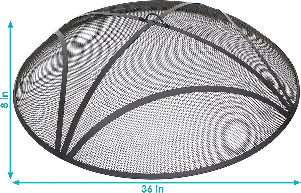 Sunnydaze Outdoor Round Fire Pit Screen, Reinforced Steel Mesh, 36-Inch