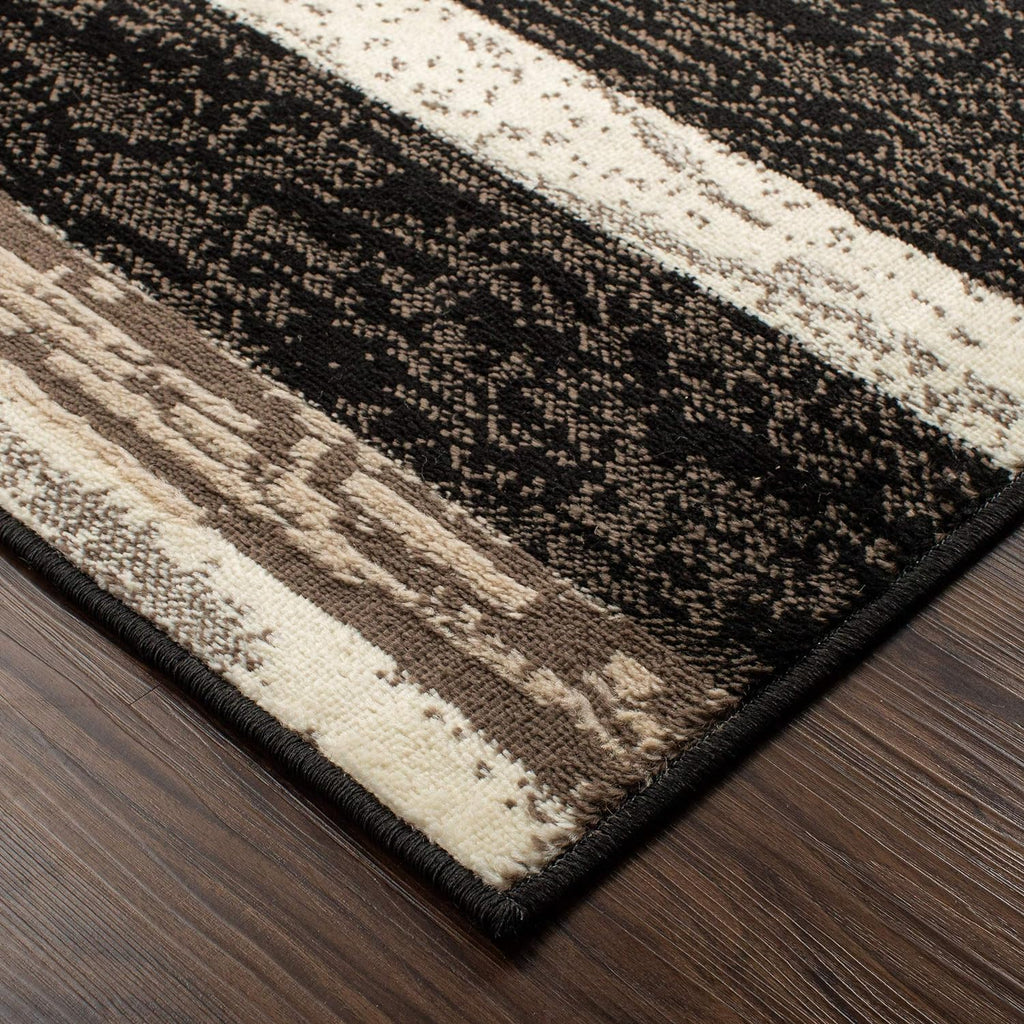 Superior Rockwood Modern Geometric Indoor Area Rug, 2'7"x10', A Chocolate