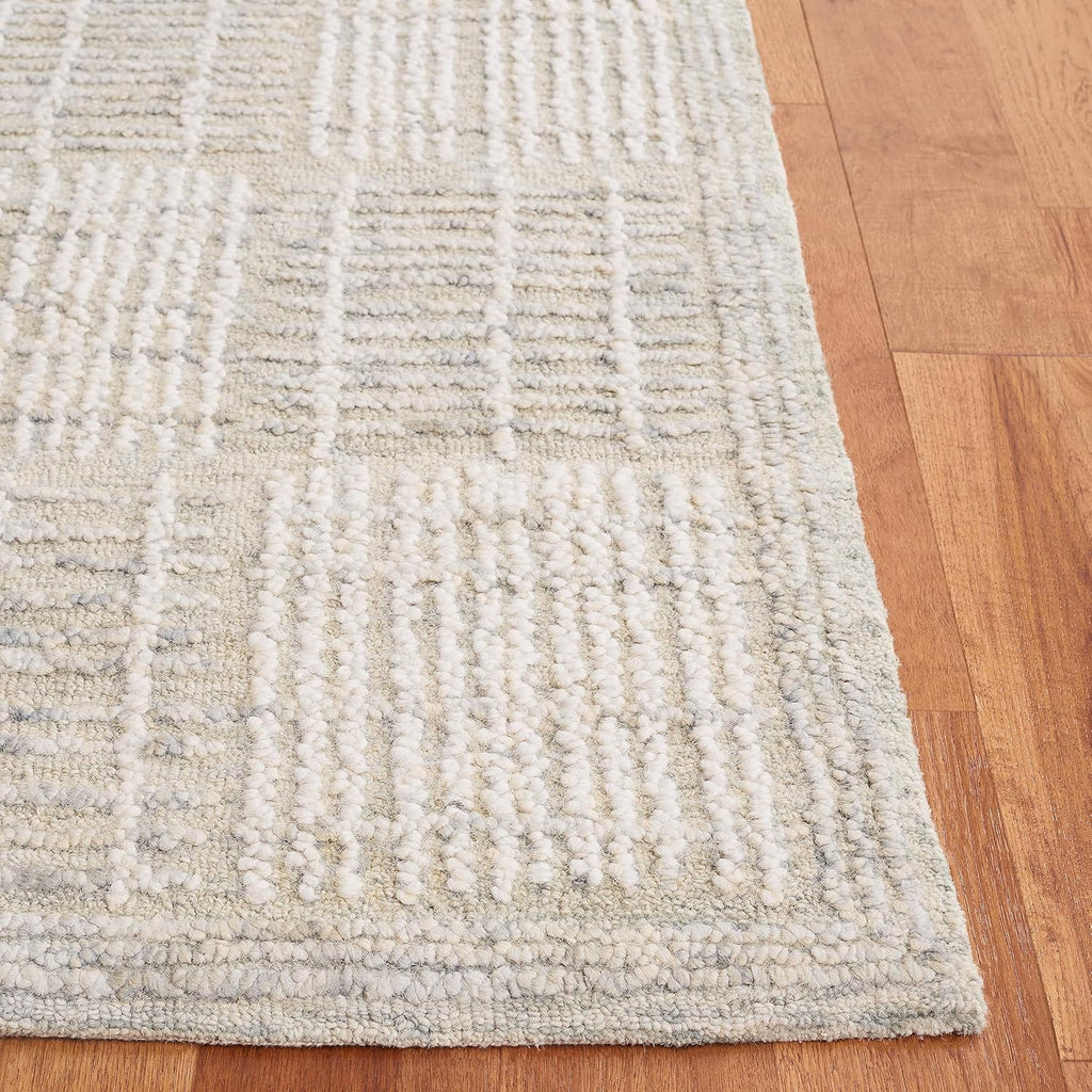 SAFAVIEH Area Rug 8x10 - Abstract Collection - Large - Grey & Ivory, Handmade Wool, Ideal for Living Room, Bedroom, Office, Dining Space (ABT275F)