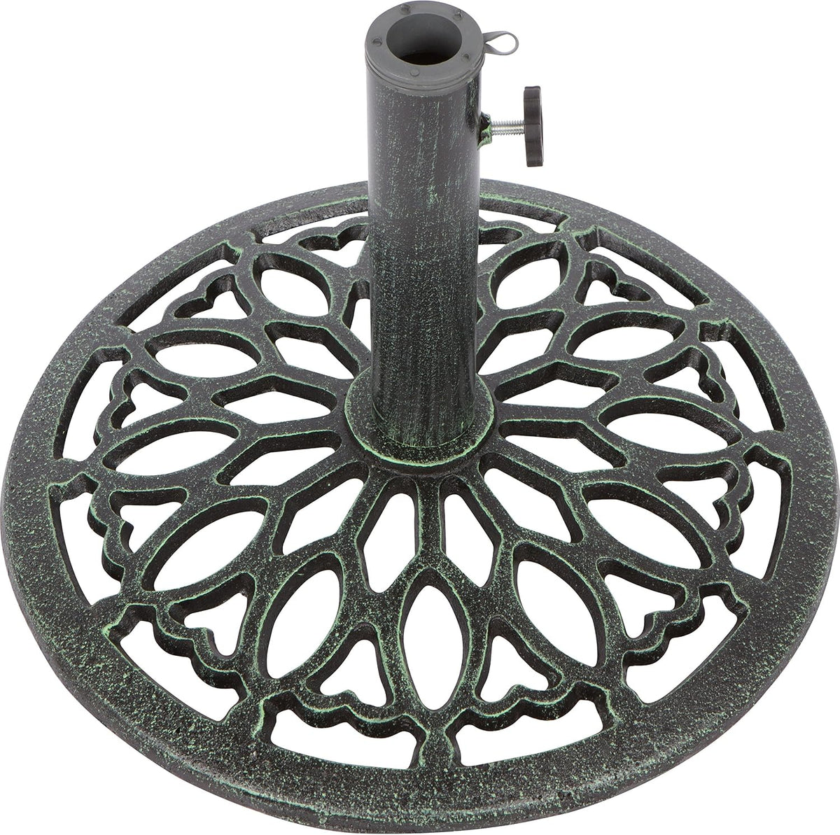 Trademark Innovations Cast Iron Umbrella Base -15.7 Inch Diameter (Green)