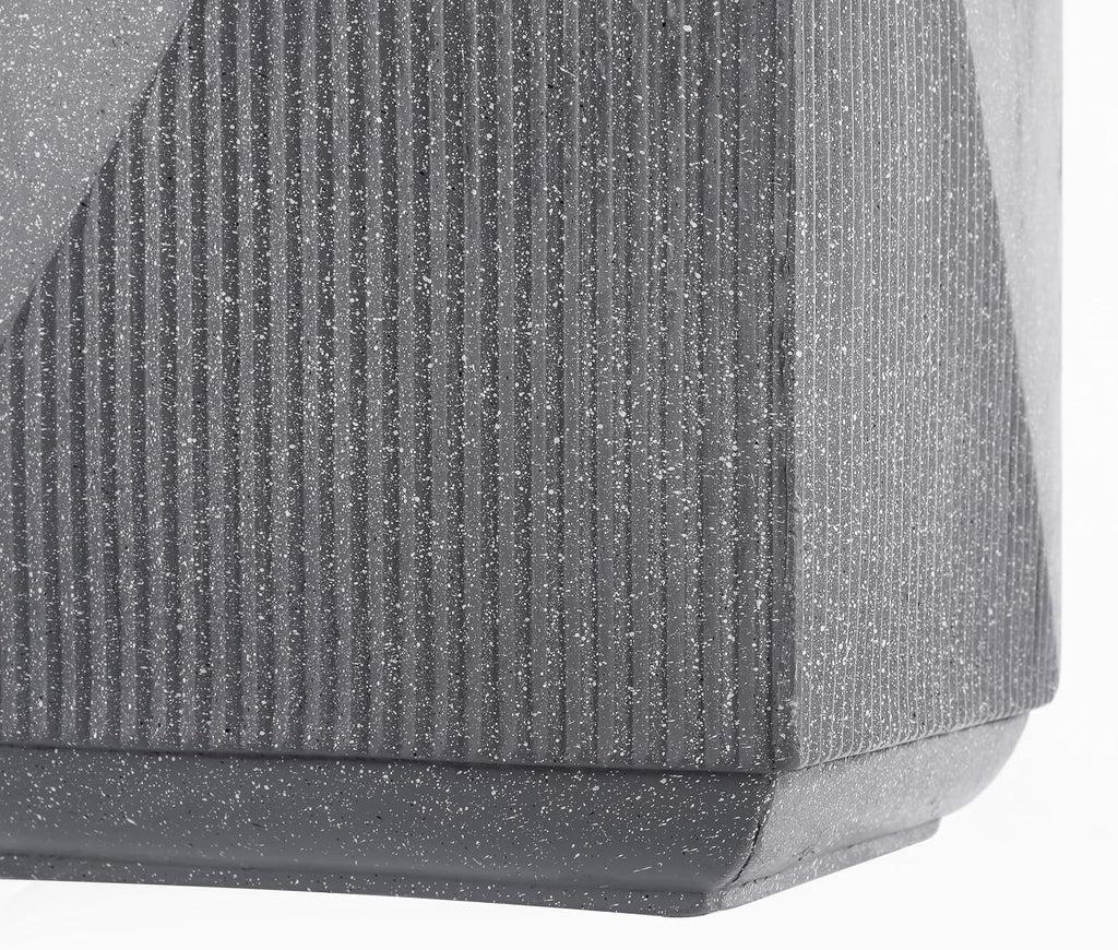 JONATHAN Y Adrian Outdoor Side Table Stool Polyresin 21", Gray Terrazzo