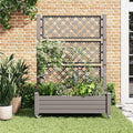 Elevated Raised Garden Bed with Wheels,Planter Box,Gray-61.2" h