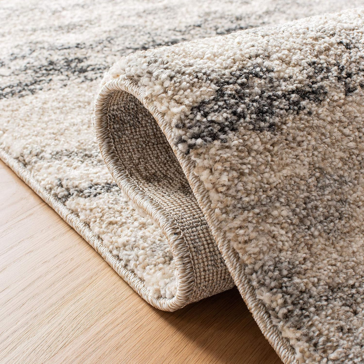 SAFAVIEH Retro Collection X-Large Area Rug - 11' x 15', Cream & Grey, Modern Abstract Design, Non-Shedding & Easy Care, Ideal for High Traffic Areas in Living Room, Bedroom (RET2136-1180)