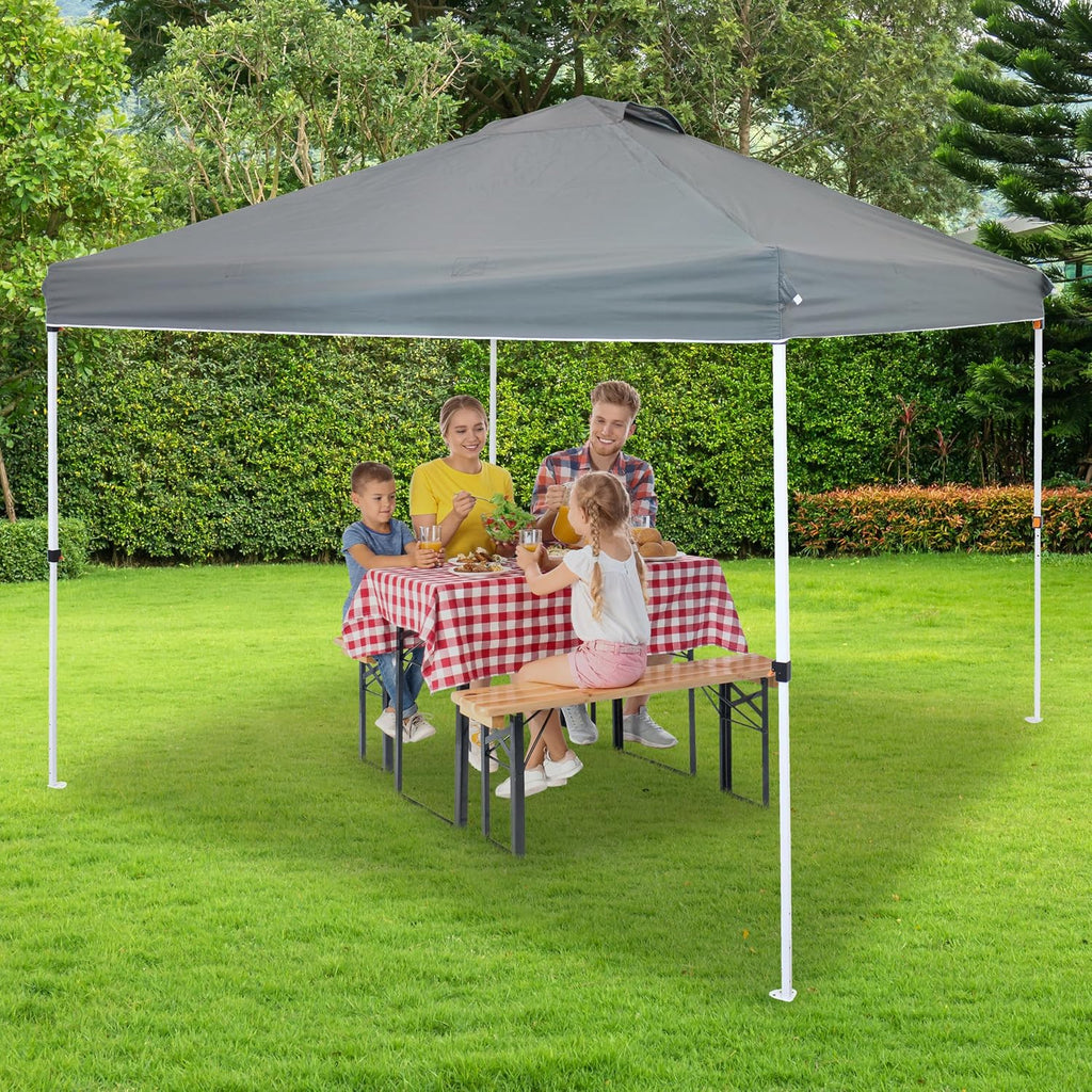 Sunnydaze 12 x 12 Foot Premium Pop-Up Canopy Shade with Vent - Gray